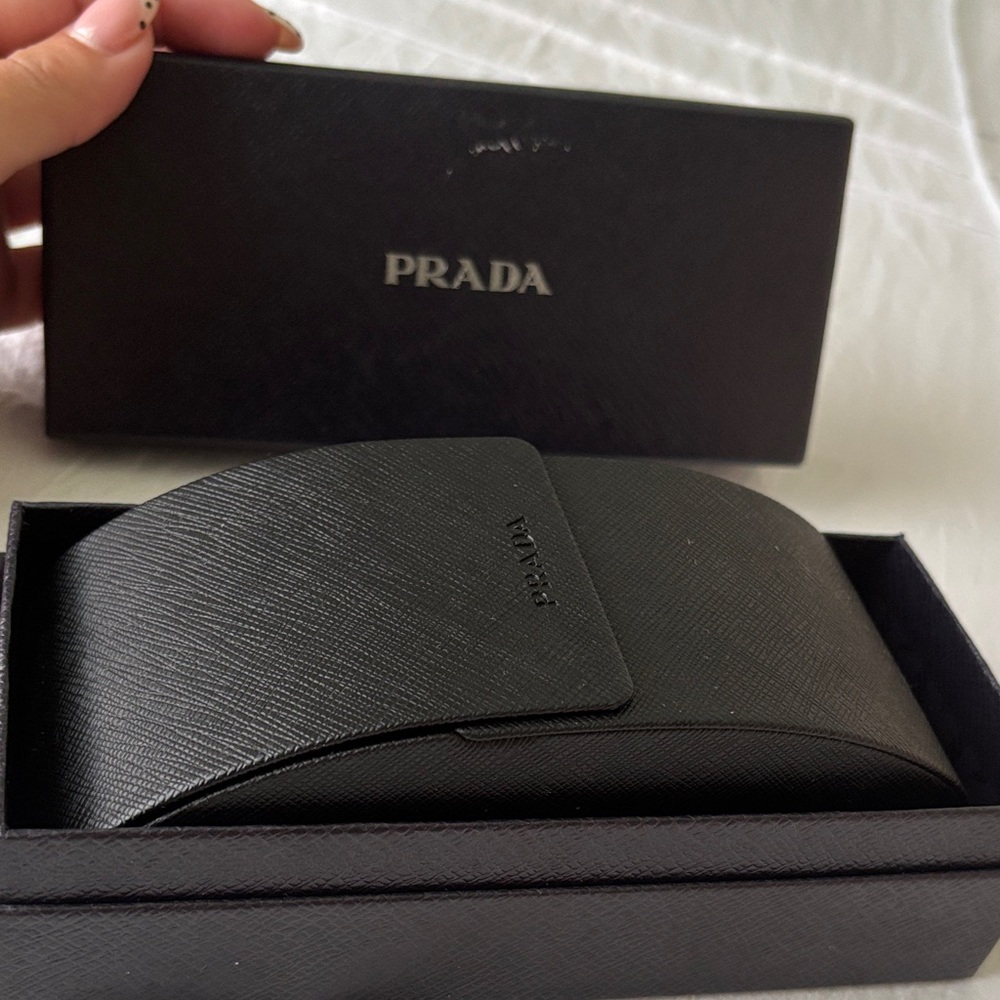 Prada Black Textured Sunglasses Case